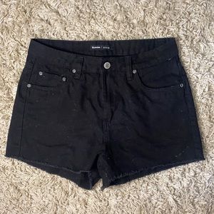 Black denim jean shorts